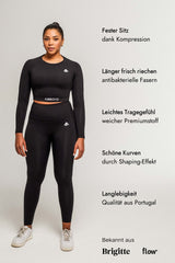 Nachhaltiges Workout-Set | Crop Top und Leggings obsidian