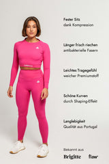 Nachhaltige Sport Leggings aus pflanzlichem Rizinusöl hot pink