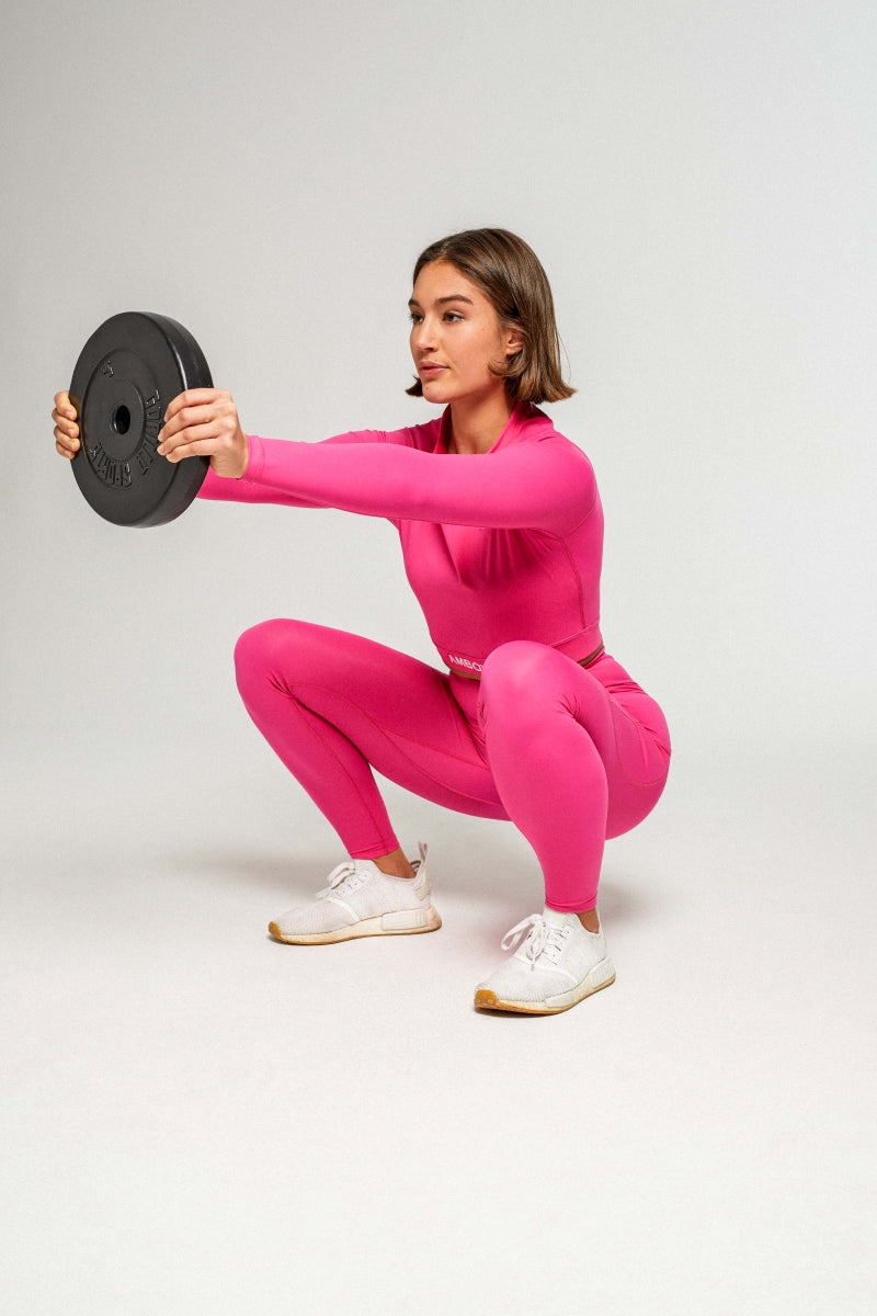 Nachhaltiges Workout-Set | Crop Top und Leggings hot pink